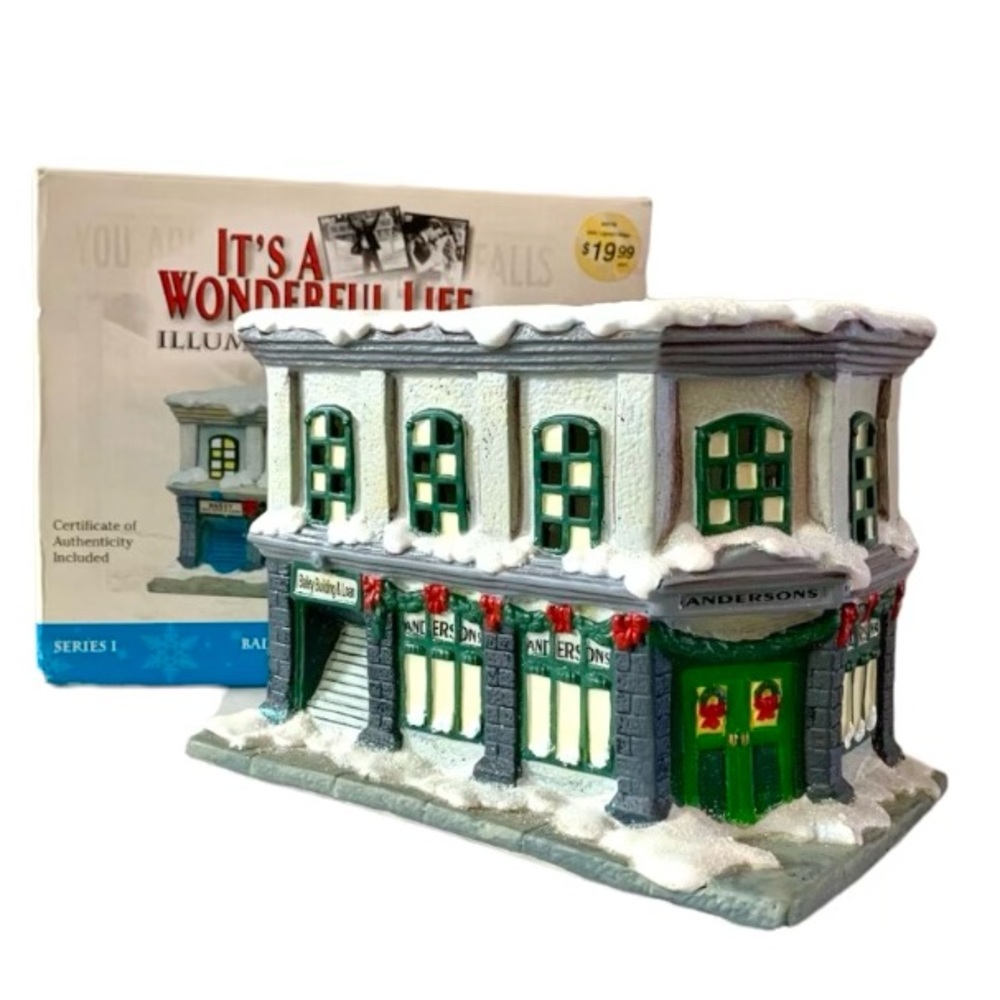 IT'S A WONDERFUL LIFE, BAILEY BUILDING & LOAN, ILLUMINATED VILLAGE